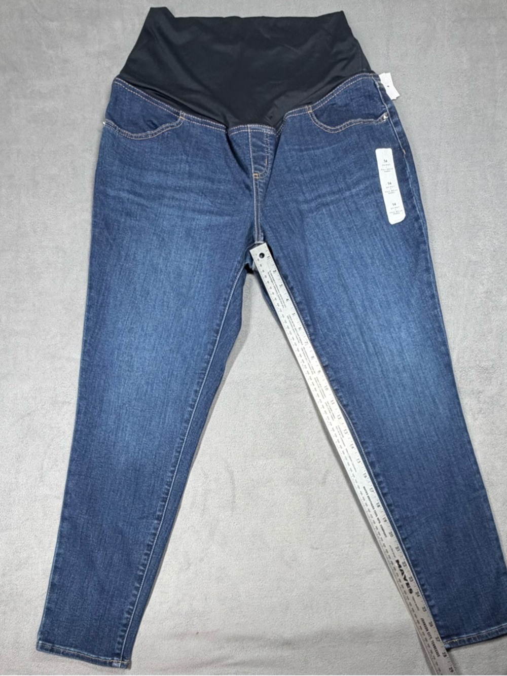 Isabel by Ingrid + Isabel Maternity Blue Jeans with Black Stretch Waistband - Picture 4 of 8